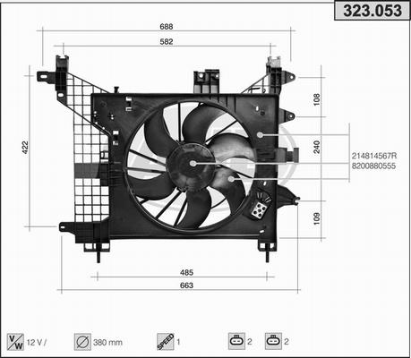 AHE 323.053 - Ventola, Raffreddamento motore www.autoricambit.com