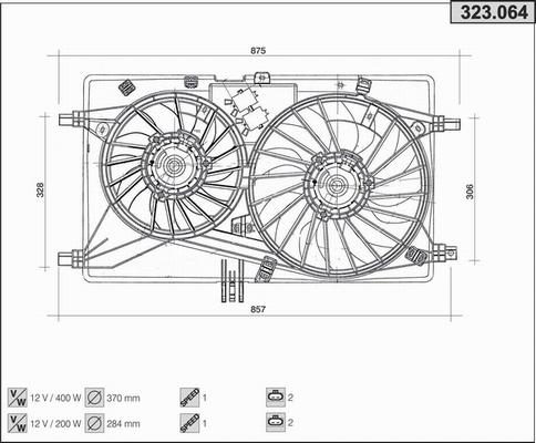 AHE 323.064 - Ventola, Raffreddamento motore www.autoricambit.com