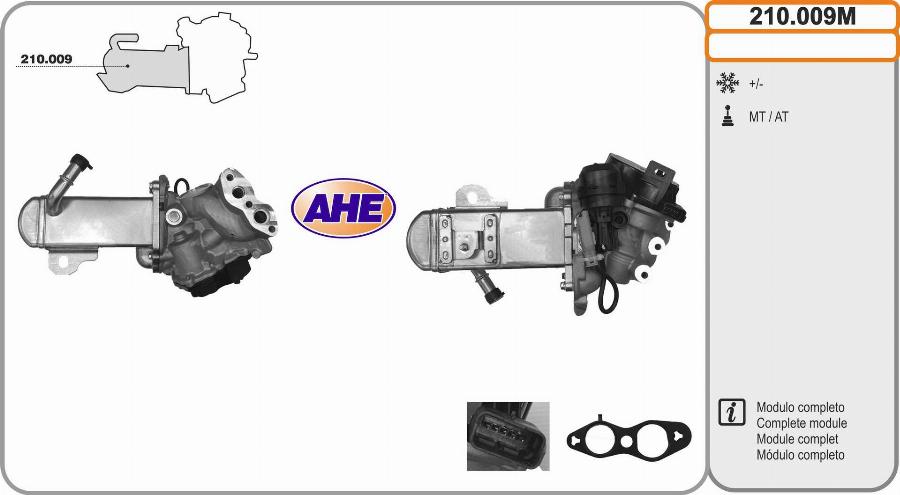 AHE 210.009M - Radiatore, Ricircolo gas scarico www.autoricambit.com