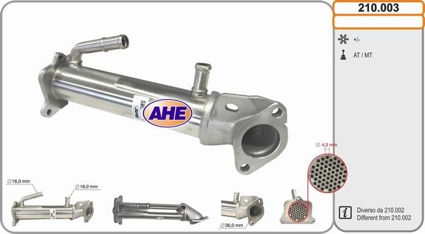 AHE 210.003 - Radiatore, Ricircolo gas scarico www.autoricambit.com