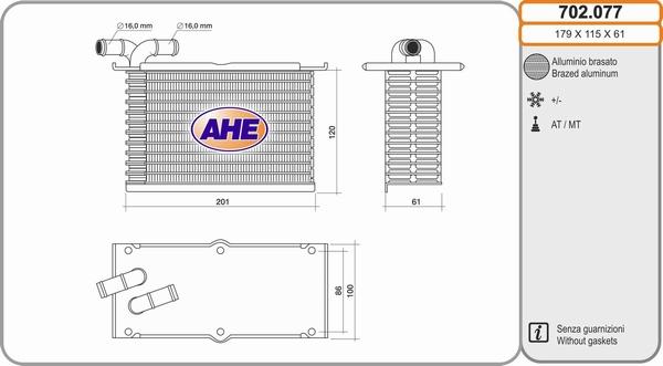 AHE 702.077 - Intercooler www.autoricambit.com