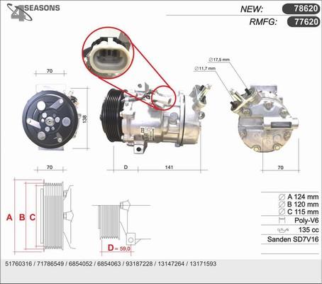 AHE 78620 - Compressore, Climatizzatore www.autoricambit.com