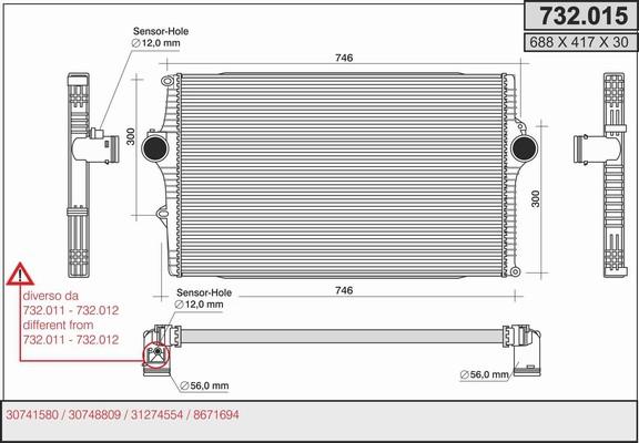 AHE 732.015 - Intercooler www.autoricambit.com