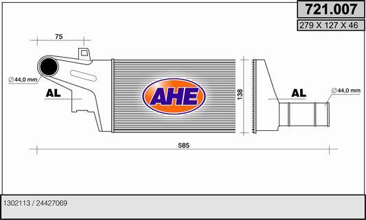 AHE 721.007 - Intercooler www.autoricambit.com