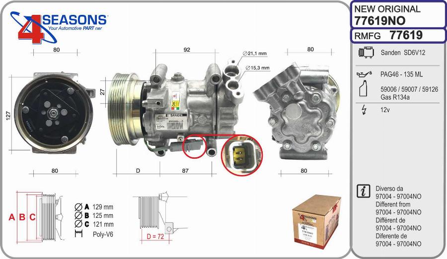 AHE 77619NO - Compressore, Climatizzatore www.autoricambit.com