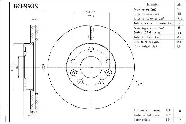 Aisin B6F993S - Discofreno www.autoricambit.com