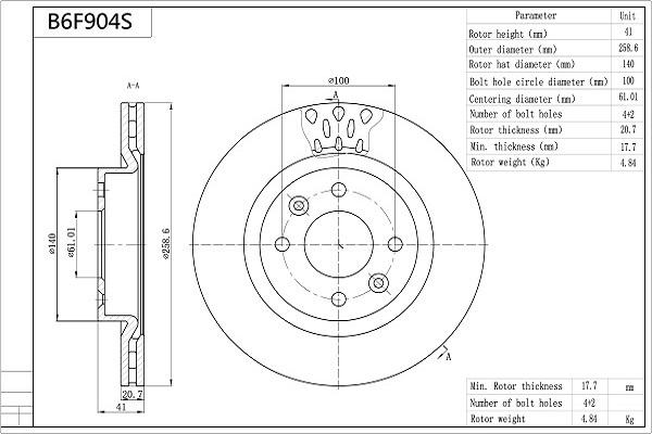 Aisin B6F904S - Discofreno www.autoricambit.com