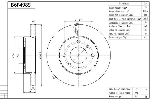 Aisin B6F498S - Discofreno www.autoricambit.com