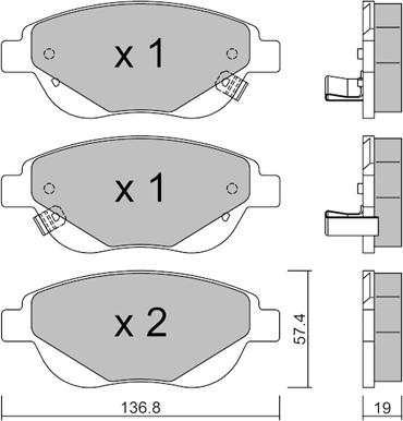 Aisin BPFI-1045 - Kit pastiglie freno, Freno a disco www.autoricambit.com