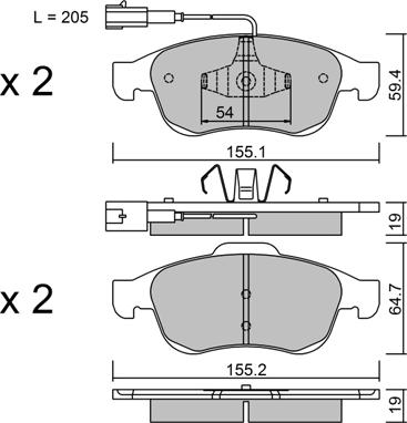 Aisin BPFI-1046 - Kit pastiglie freno, Freno a disco www.autoricambit.com