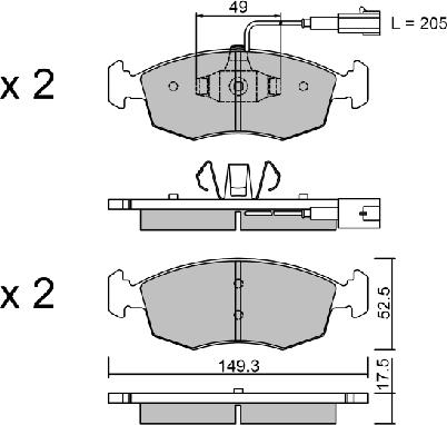 AISIN BPFI-1007 - Kit pastiglie freno, Freno a disco www.autoricambit.com