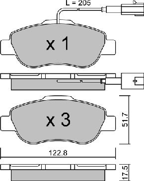 AISIN BPFI-1015 - Kit pastiglie freno, Freno a disco www.autoricambit.com