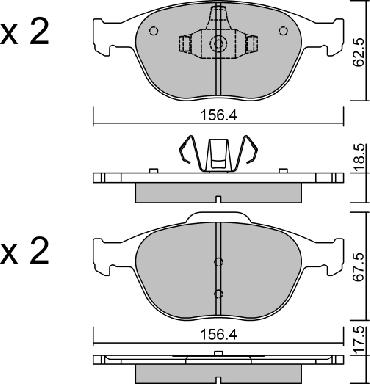 AISIN BPFO-1007 - Kit pastiglie freno, Freno a disco www.autoricambit.com