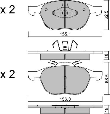 Aisin BPFO-1016 - Kit pastiglie freno, Freno a disco www.autoricambit.com