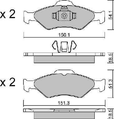 AISIN BPFO-1012 - Kit pastiglie freno, Freno a disco www.autoricambit.com