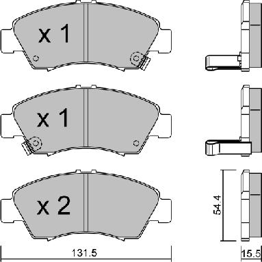 AISIN BPHO-1904 - Kit pastiglie freno, Freno a disco www.autoricambit.com