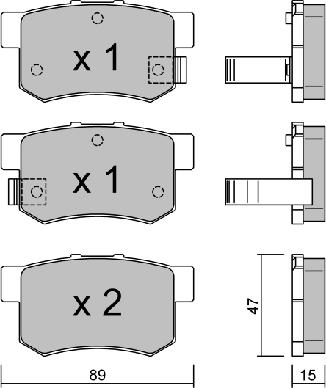 Aisin BPHO-2000 - Kit pastiglie freno, Freno a disco www.autoricambit.com