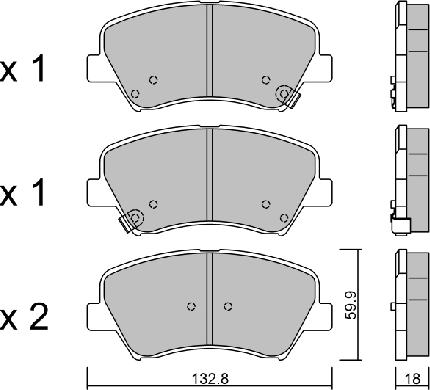 AISIN BPHY-1006 - Kit pastiglie freno, Freno a disco www.autoricambit.com