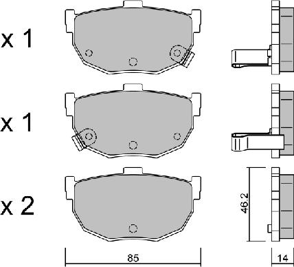 Aisin BPHY-2005 - Kit pastiglie freno, Freno a disco www.autoricambit.com