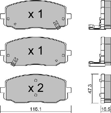 Aisin BPKI-1001 - Kit pastiglie freno, Freno a disco www.autoricambit.com