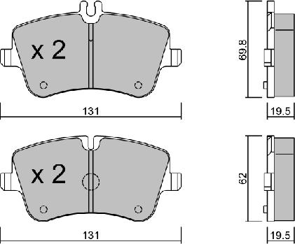 Aisin BPMB-1007 - Kit pastiglie freno, Freno a disco www.autoricambit.com