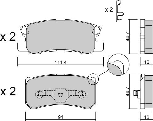 AISIN BPMI-2002 - Kit pastiglie freno, Freno a disco www.autoricambit.com