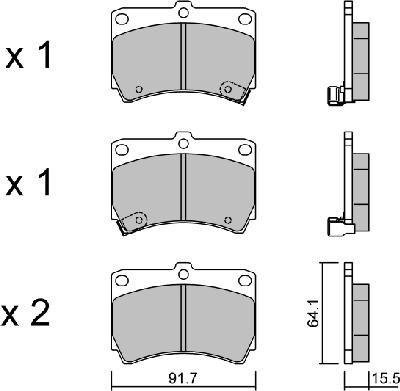 Aisin BPMZ-1906 - Kit pastiglie freno, Freno a disco www.autoricambit.com