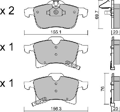 AISIN BPOP-1002 - Kit pastiglie freno, Freno a disco www.autoricambit.com