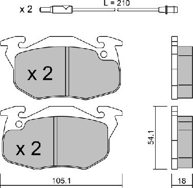 Aisin BPPE-1003 - Kit pastiglie freno, Freno a disco www.autoricambit.com