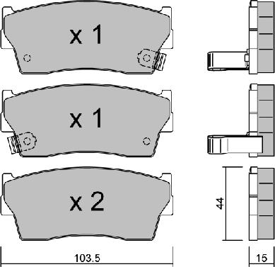 AISIN BPSZ-1900 - Kit pastiglie freno, Freno a disco www.autoricambit.com