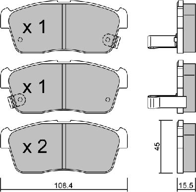 Aisin BPSZ-1901 - Kit pastiglie freno, Freno a disco www.autoricambit.com