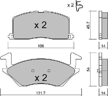 AISIN BPTO-1917 - Kit pastiglie freno, Freno a disco www.autoricambit.com