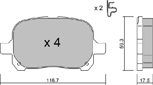 AISIN BPTO-1925 - Kit pastiglie freno, Freno a disco www.autoricambit.com