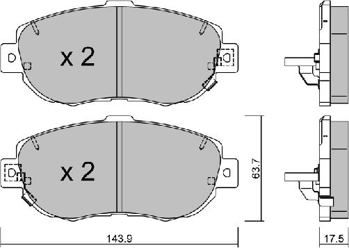 AISIN BPTO-1923 - Kit pastiglie freno, Freno a disco www.autoricambit.com