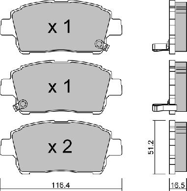 Aisin BPTO-1004 - Kit pastiglie freno, Freno a disco www.autoricambit.com