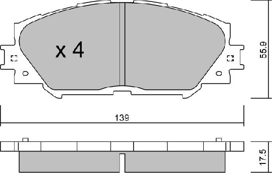 Aisin BPTO-1007 - Kit pastiglie freno, Freno a disco www.autoricambit.com