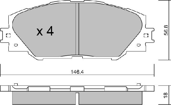 AISIN BPTO-1011 - Kit pastiglie freno, Freno a disco www.autoricambit.com