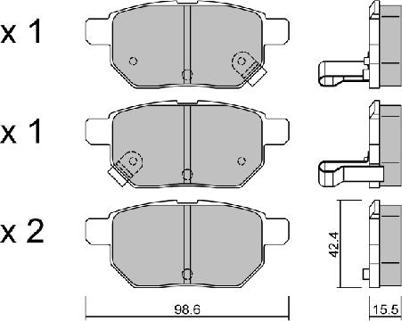 Aisin BPTO-2006 - Kit pastiglie freno, Freno a disco www.autoricambit.com