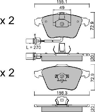 Aisin BPVW-1015 - Kit pastiglie freno, Freno a disco www.autoricambit.com