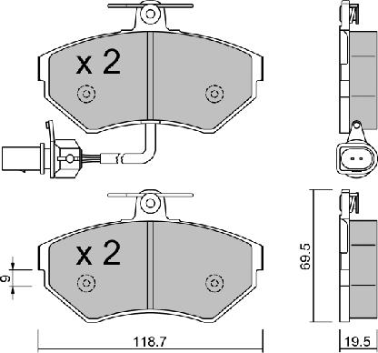 Aisin BPVW-1033 - Kit pastiglie freno, Freno a disco www.autoricambit.com