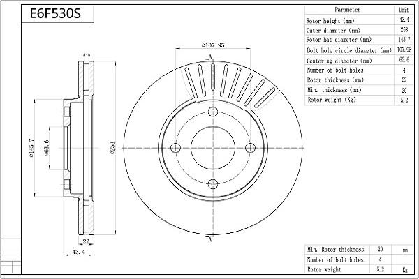 Aisin E6F530S - Discofreno www.autoricambit.com