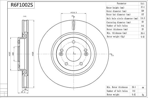 Aisin R6F1002S - Discofreno www.autoricambit.com