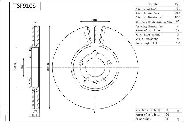 Aisin T6F910S - Discofreno www.autoricambit.com