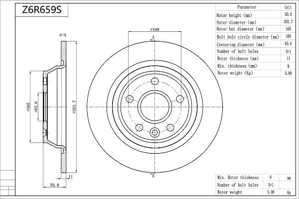 Aisin Z6R659S - Discofreno www.autoricambit.com