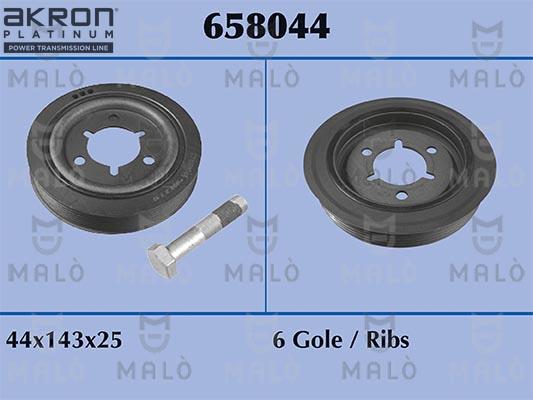 AKRON-MALÒ 658044 - Puleggia cinghia, Albero a gomiti www.autoricambit.com