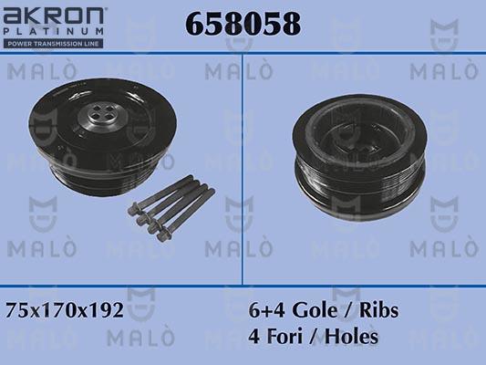 AKRON-MALÒ 658058 - Puleggia cinghia, Albero a gomiti www.autoricambit.com