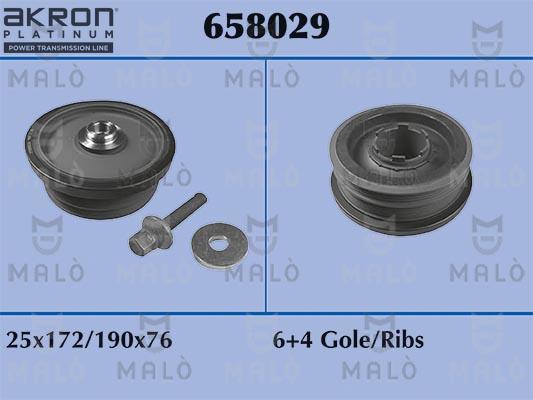 AKRON-MALÒ 658029 - Puleggia cinghia, Albero a gomiti www.autoricambit.com