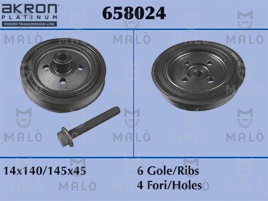 AKRON-MALÒ 658024 - Puleggia cinghia, Albero a gomiti www.autoricambit.com