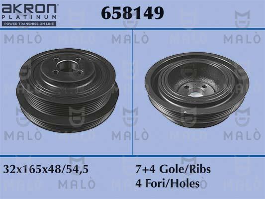 AKRON-MALÒ 658149 - Puleggia cinghia, Albero a gomiti www.autoricambit.com