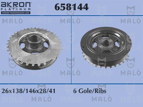 AKRON-MALÒ 658144 - Puleggia cinghia, Albero a gomiti www.autoricambit.com